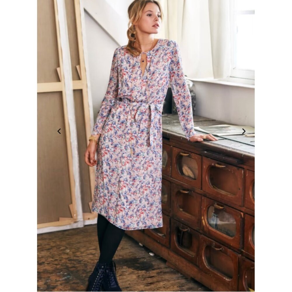NWT SÉZANE Victoire MIDI Dress Multicolored Flowers purple pink SZ38 US6 bust38